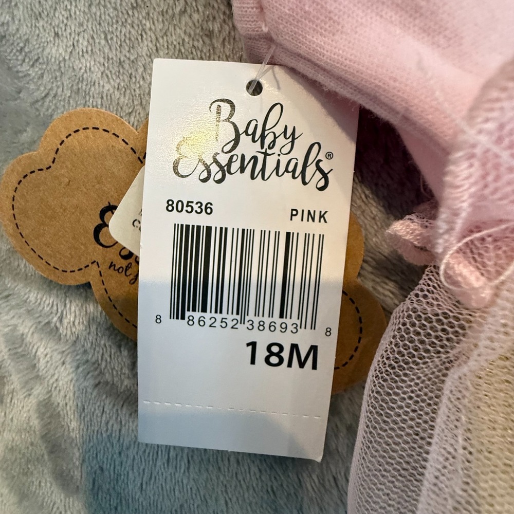 NWT‎ Baby Essentials Easter Bunny Rainbow Tutu Dress 18M Pink Pastel Tulle - Picture 3 of 6